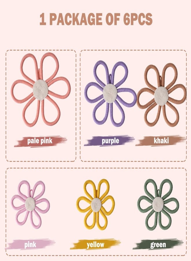 LTAXAF Boho Nursery Decor Daisy Flower Woven Macrame Wall Hanging 3 Size Daisy Flower Wall Decor Bohemian Nursery Decorations for Home Dorm Art (Colorful) - Image 3